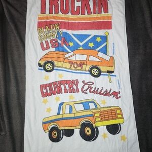 Rare Vintage Franco Towel Truckin Blazin County USA Country Cruisin
